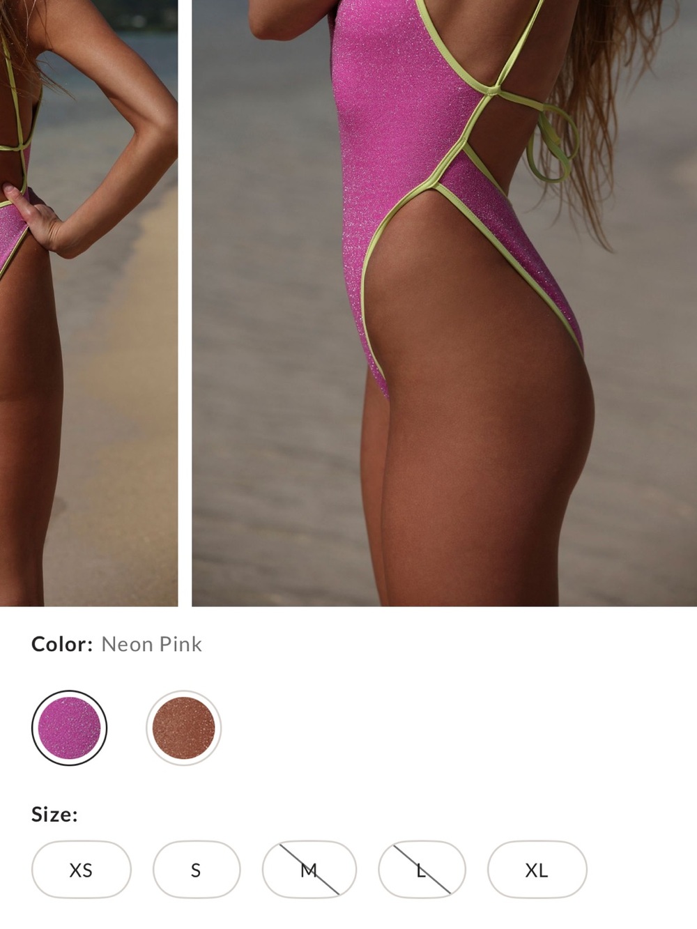 Free People Amber Lurex One Piece Swimsuit Free-est Pink Sparkly Small NEW NWT - Picture 5 of 12
